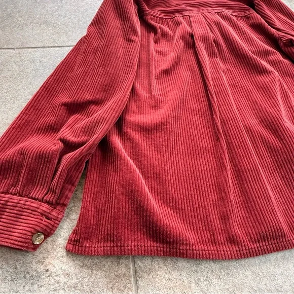 NorthStyle Corduroy Button Front Shirt Deep Red Size Medium - Picture 12 of 12